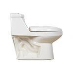 One piece Sanitary ware Bone Siphonic S trap 300mm soft closing High pressure flush mechanism